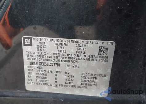 2018 GMC Terrain Denali из США, поврежденный, VIN 3GKALXEX5JL277701